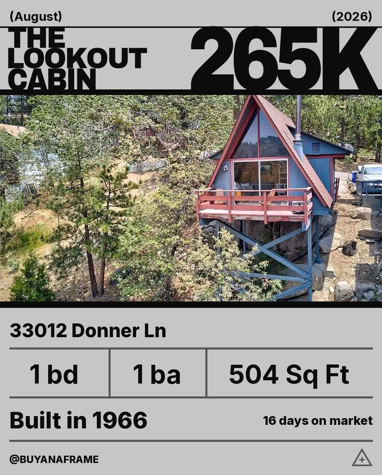 The owners call it The Lookout, and the name is not marketing. This 1966 A-frame stands on stilts above a rock outcrop i