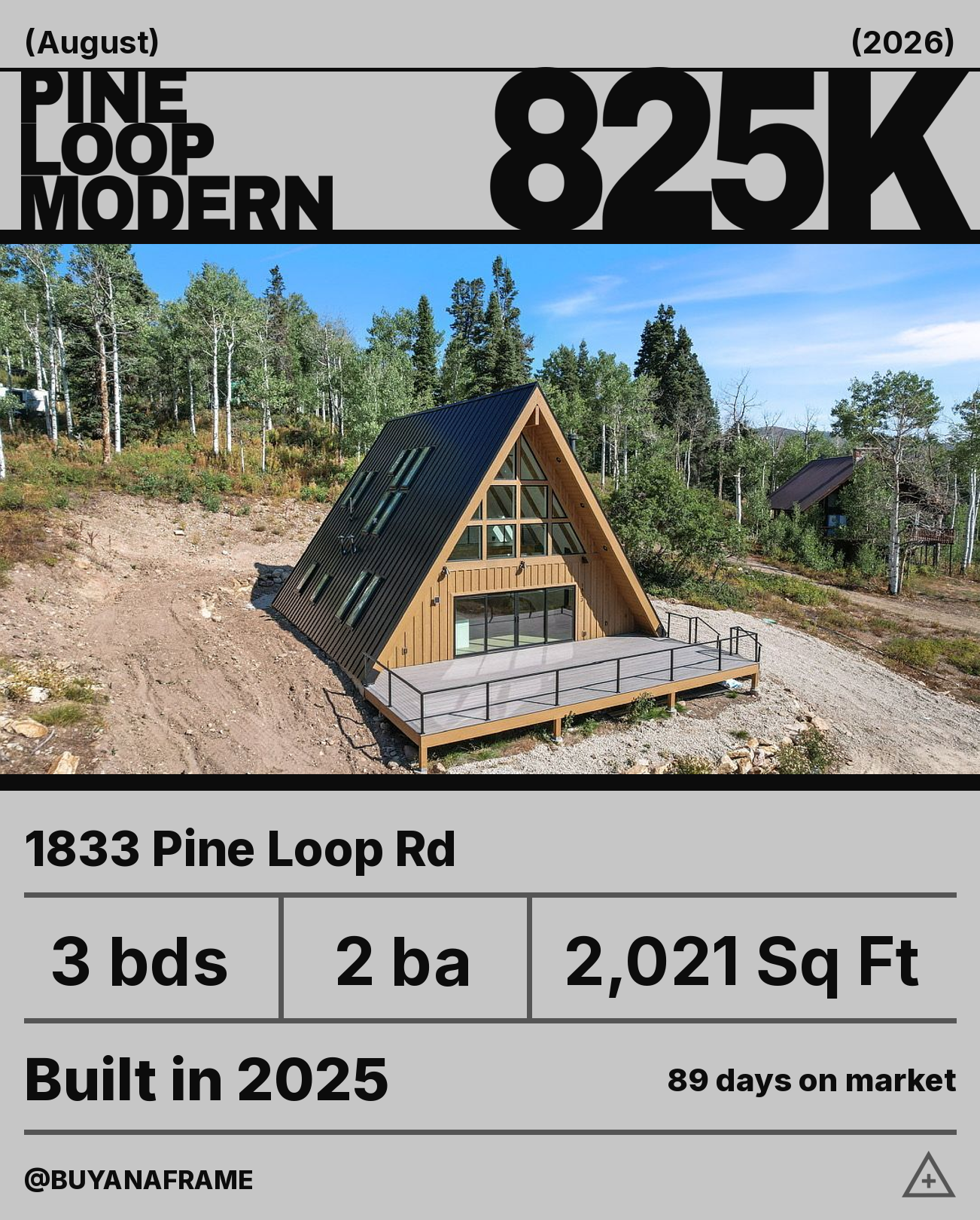 Fifteen minutes from Park City, a brand-new A-frame is waiting for its first owner. 1833 Pine Loop Road in Coalville was